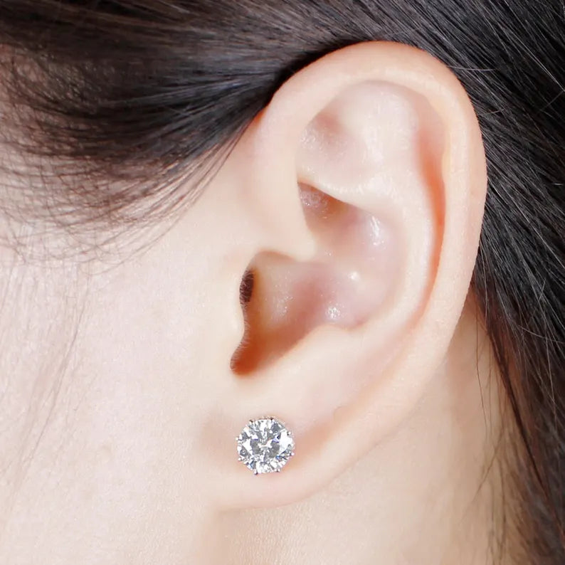 0.50 Ct. Round Cut Lab Grown Diamond Wedding 18KEarrings