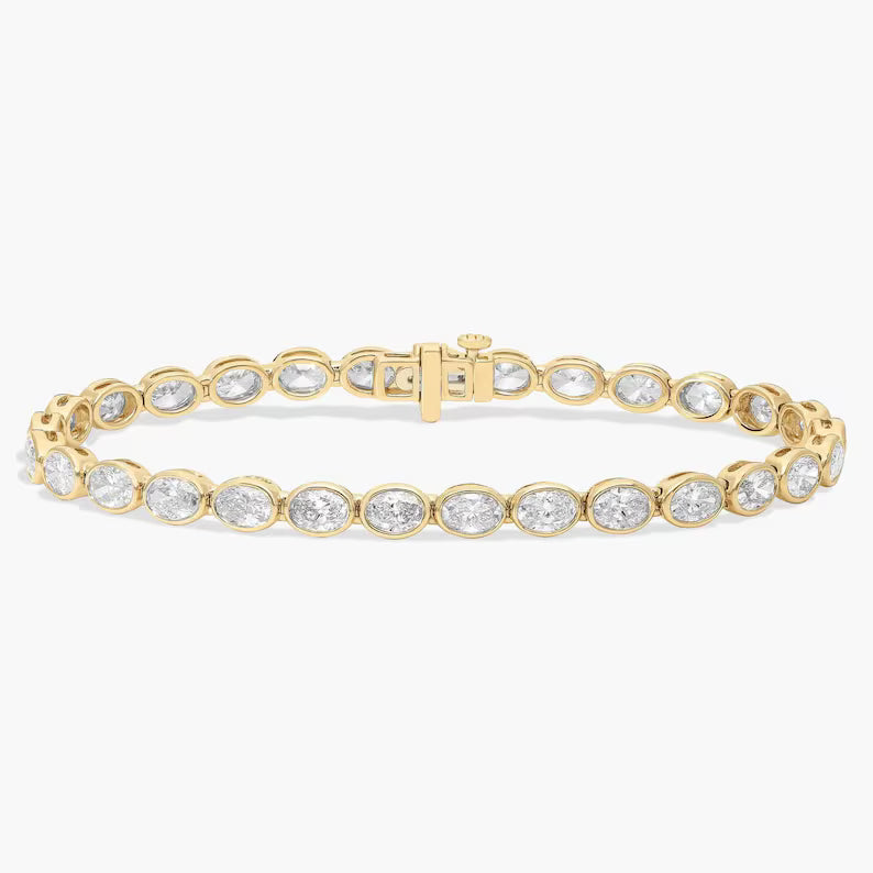 14K Yellow Gold Diamond Tennis Bracelet