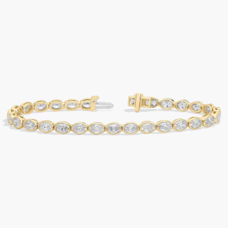 14K Yellow Gold Diamond Tennis Bracelet