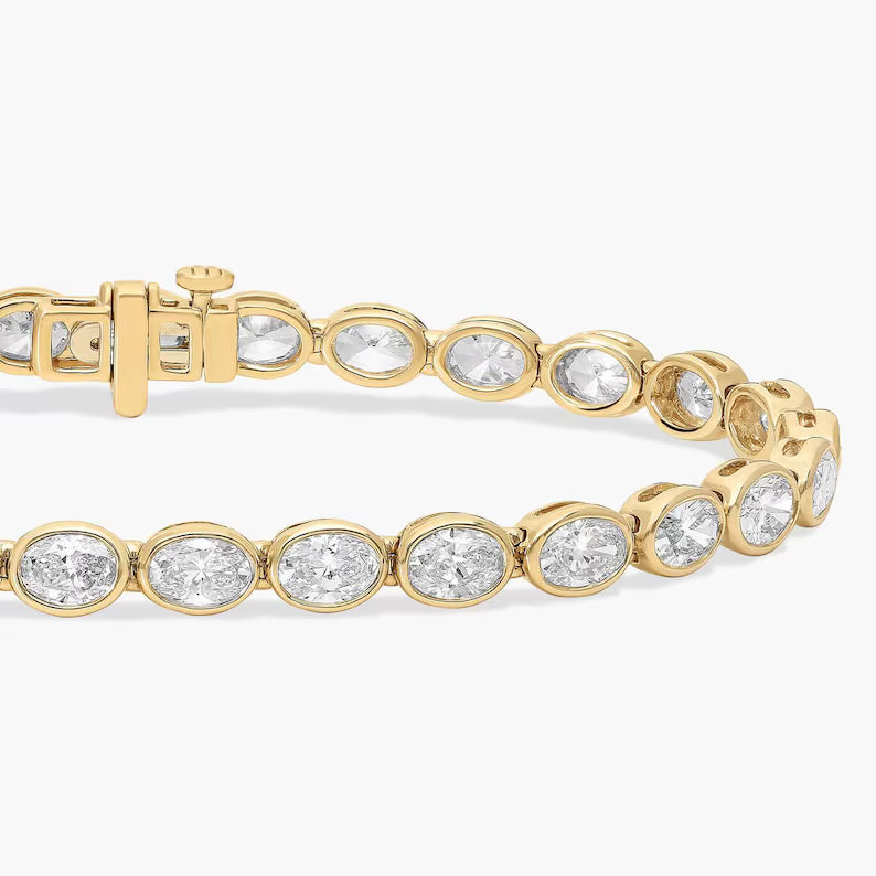14K Yellow Gold Diamond Tennis Bracelet