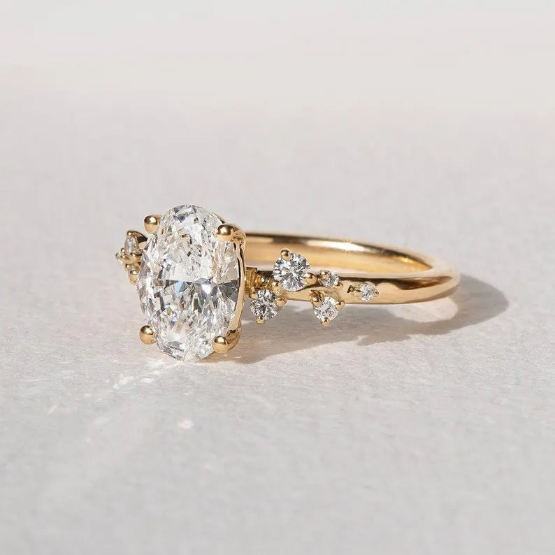 2.0 Ct Oval Shaped Lab Grown Diamond Ring