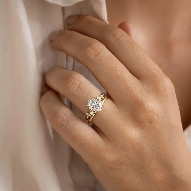 2.0 Ct Oval Shaped Lab Grown Diamond Ring