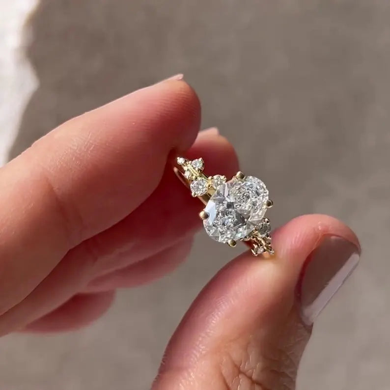 2.0 Ct Oval Shaped Lab Grown Diamond Ring