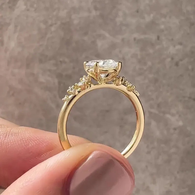 2.0 Ct Oval Shaped Lab Grown Diamond Ring